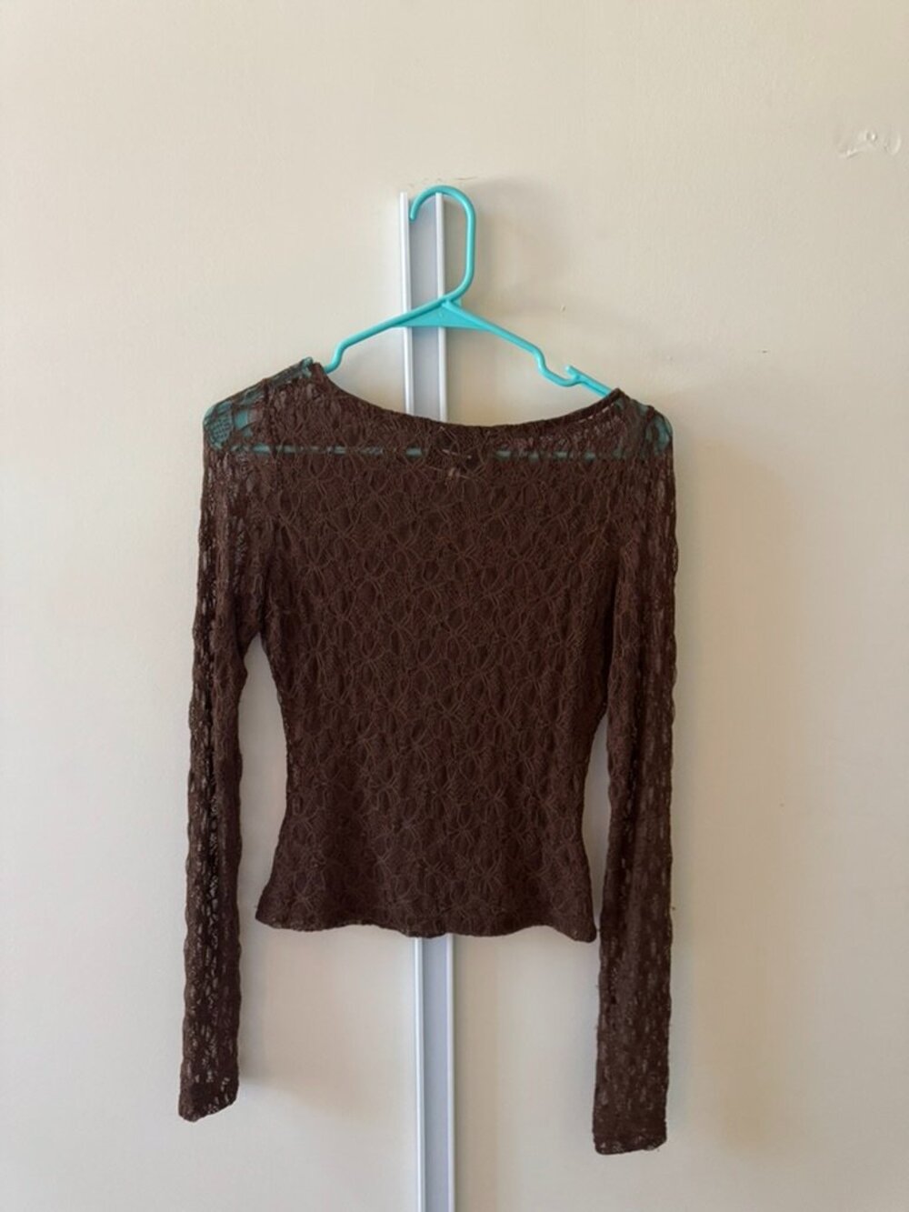 Reformation Adriano Lace Knit Top in Brown - Picture 3 of 3